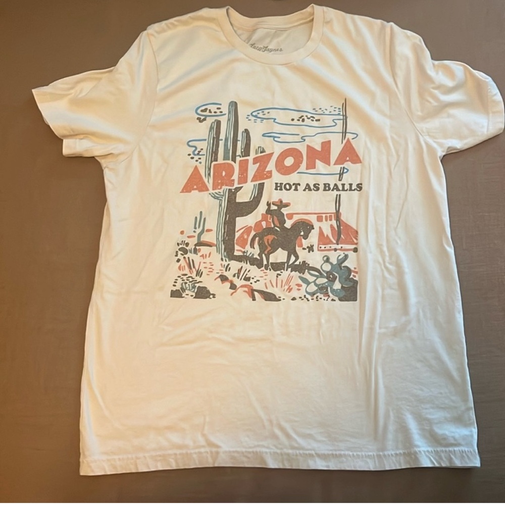 Lucy Jaynes Arizona Desert Graphic Short Sleeve Tee - cream - hot as balls